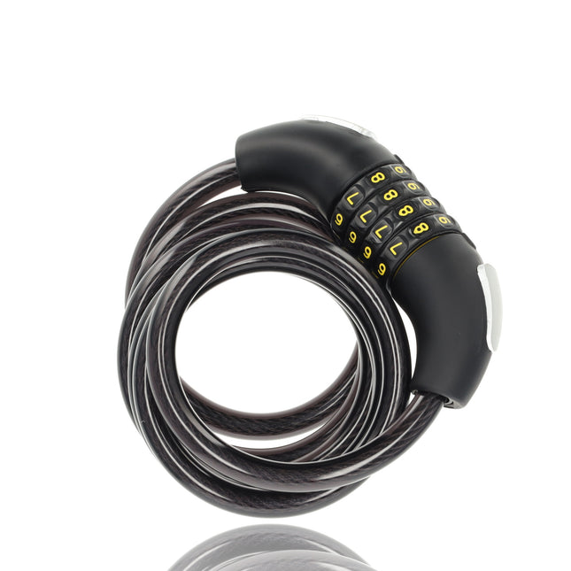 1x Topkwaliteit Zwarte Fietssloten Set met Cijfer- en Kabelslot - Anti-Diefstal, Lichtgewicht (85g), 180cm x 10mm