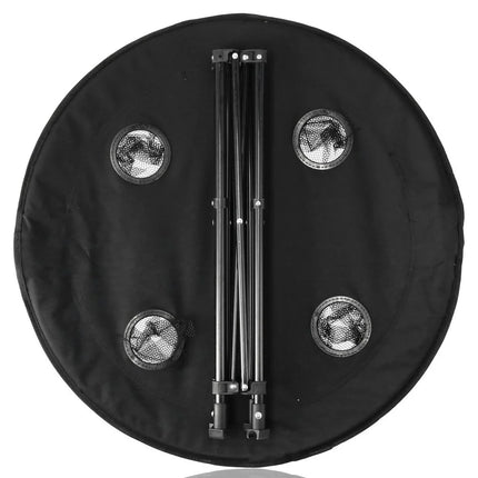 Picknicktafel Inklapbaar Ø 72,5 cm - Lichtgewicht Campingtafel met Bekerhouders & Hoes - Ronde Opvouwbare Tafel voor Binnen & Buiten