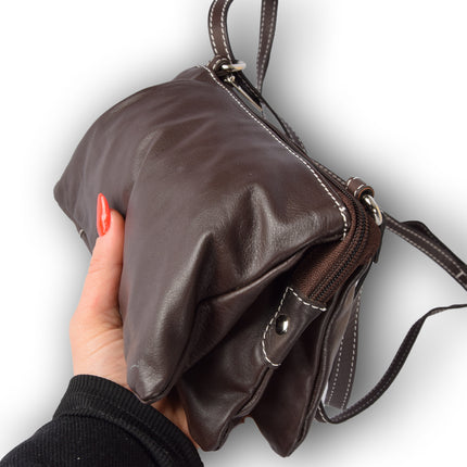 Handtasje | Crossbody tas dames | donker bruin | 13cm*19.5cm | Schoudertas