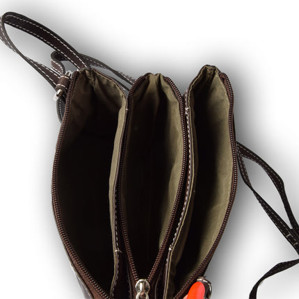 Handtasje | Crossbody tas dames | donker bruin | 13cm*19.5cm | Schoudertas