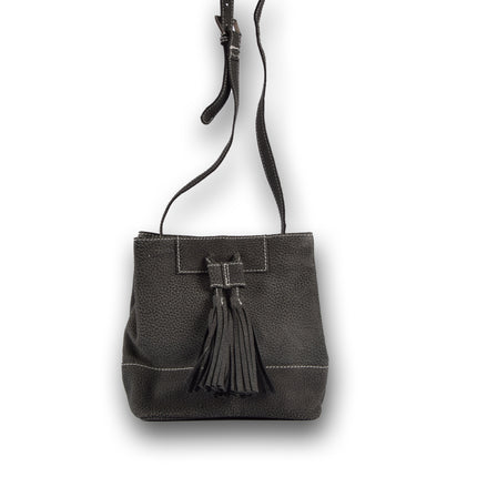 Handtasje | Donker grijs | 21.5cm*20cm | Leren tas dames | Echte leer