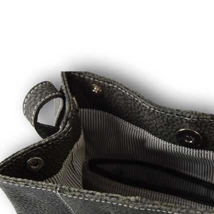 Handtasje | Donker grijs | 21.5cm*20cm | Leren tas dames | Echte leer