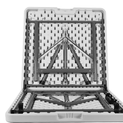Weerbestendige Klaptafel - 123x61.5x74cm - Inklapbare Campingtafel voor Buiten - Opvouwbare Tuintafel met Handvat - Verstelbare Hoogtes, Stevige Tafel voor 2-4 Personen