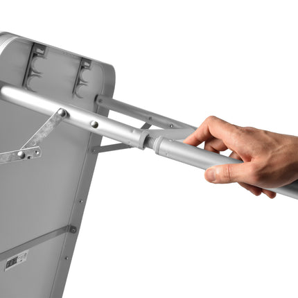 Weerbestendige Buiten Klaptafel | 75cm x 55cm x 60cm | Campingtafel Inklapbare voor Buiten | Opvouwbare Tuintafel met Handvat | Stevige Aluminium en Kunststof | Klaptafel met 2 Verstelbare Hoogtes | Tuintafel Inklapbaar Geschikt voor 1-2 Personen  