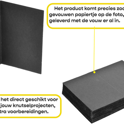 Hobby Papier | 100 Vellen Zwart | Tekenpapier | 19 x 14 cm | Scrapbook Papier | Perfect voor Kaarten Maken, Origami, Scrapbooking
