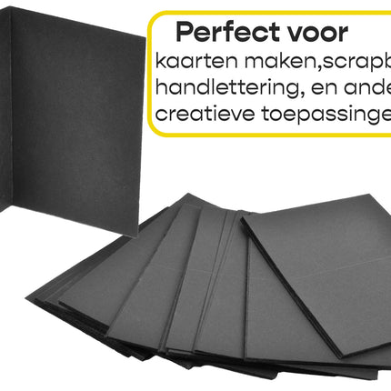 Hobby Papier | 100 Vellen Zwart | Tekenpapier | 19 x 14 cm | Scrapbook Papier | Perfect voor Kaarten Maken, Origami, Scrapbooking