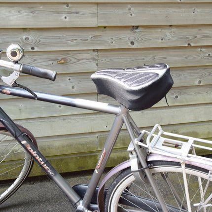 Zadelhoes Fiets 2x - Universele Gel Fietszadelhoes - Zwart Polyester - Geschikt voor Brede Zadels - 29x23x8.5cm - Fietszadel Accessoire voor Heren & Dames