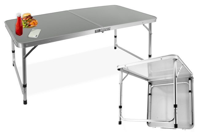 Inklapbare Campingtafel voor Buiten - Opvouwbare Tuintafel met Handvat - Stevige Klaptafel Geschikt voor 2-4 Personen - Klaptafel 120x60x70cm