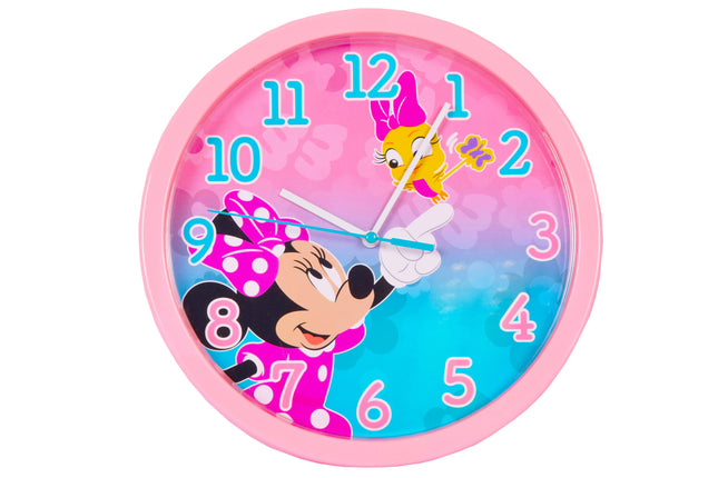 Stijlvolle Ronde Wandklok - Roze Mix - 25 cm Diameter - Kunststof - Batterij Voedingstype