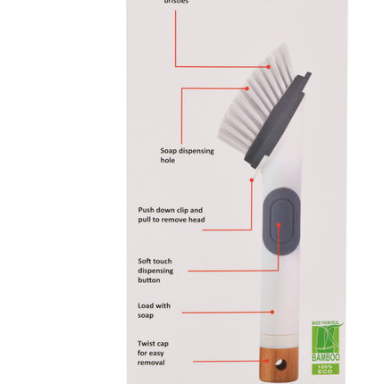 Kunststof Afwasborstel en Keukenhulpjes Set - Wit - 5.40cmx25cmx25cm