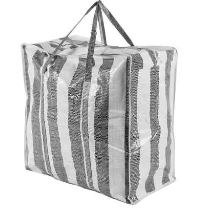 Ruime Boodschappen Tas 2 stuks | 45 Liter Polyester Turkentas Met Rits en Handvatten | 50cm x 48cm x 28cm | XL Shopper Max Gewicht 15 kg | Opbergzakken Kleding Voor Verhuizen Opslag En Boodschappen