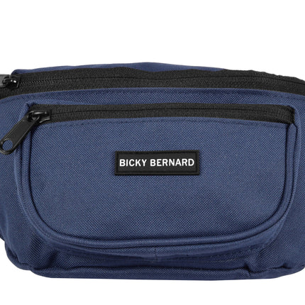 Heuptas Crossbody Blauw-Navy | Waterafstotend Nylon | 3 Compartimenten | 13cm x 30cm | Festival Tas Inclusief Binnenvak | Heuptas Dames & Heren | Schoudertas Dames Voor Wandelen En Reizen
