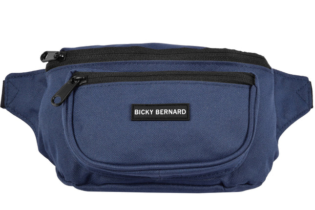 Heuptas Crossbody Blauw-Navy | Waterafstotend Nylon | 3 Compartimenten | 13cm x 30cm | Festival Tas Inclusief Binnenvak | Heuptas Dames & Heren | Schoudertas Dames Voor Wandelen En Reizen