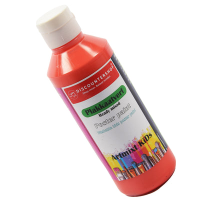 Plakkaatverf Discountershop - Plakkaatverf Basic waterbasis 250 ML - Plakkaatverf kinderen - Rood