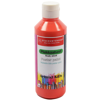 Plakkaatverf Discountershop - Plakkaatverf Basic waterbasis 250 ML - Plakkaatverf kinderen - Rood