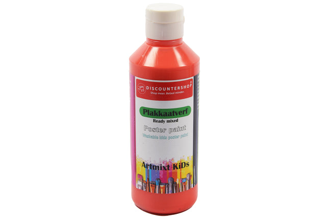 Plakkaatverf Discountershop - Plakkaatverf Basic waterbasis 250 ML - Plakkaatverf kinderen - Rood