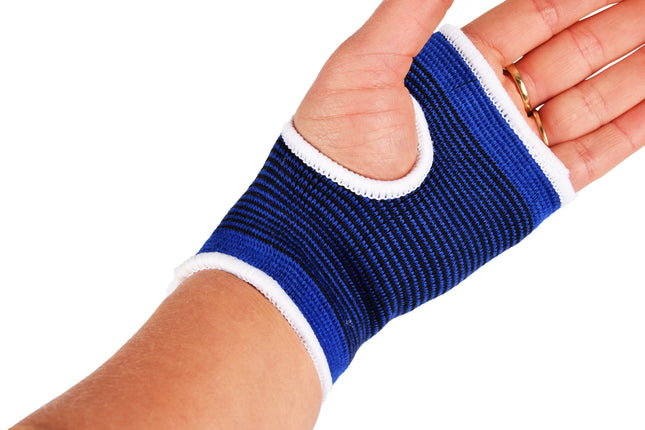 Verstelbare Polsbrace voor optimale steun en comfort – Maat S - Blauwe Elastisch - Polssteun zonder Hoogte-instelling - 7.5cm x 11cm