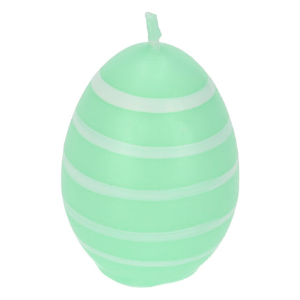 Paasei Kaarsen Set van 6 | Uniek Paasdecoratie Idee | Groen/Wit – 6cm Hoogte | Kleine ei Kaars voor Elke Gelegenheid