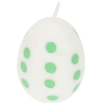 Paasei Kaarsen Set van 6 | Uniek Paasdecoratie Idee | Groen/Wit – 6cm Hoogte | Kleine ei Kaars voor Elke Gelegenheid