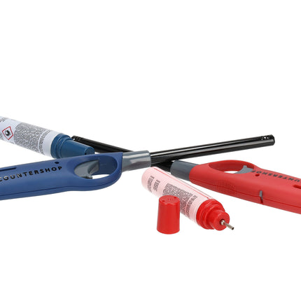 Navulbare Elektrische Gasaanstekers Set van 2 - 25.5cm - Beste Aansteker voor BBQ, Kaarsen en Keuken - Rood & Blauw