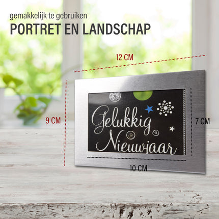 Stijlvol Tafel Fotolijstje van Aluminium en Kunststof - Zilverkleurig, Lichtgewicht Design - Ideaal voor één Foto - Afmetingen 6x0.5x9 cm
