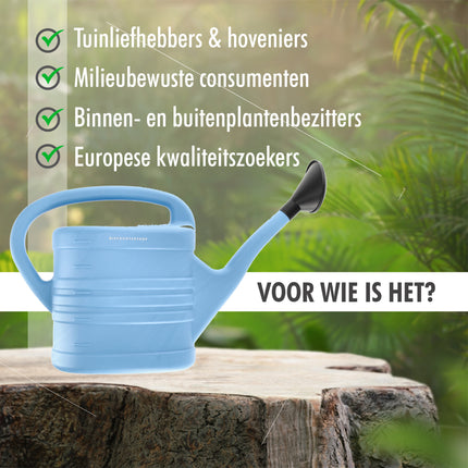  Gieter met Broeskop/Sproeikop - 2x Stuks Blauw Kunststof 10 liter - Tuinplanten Gieter