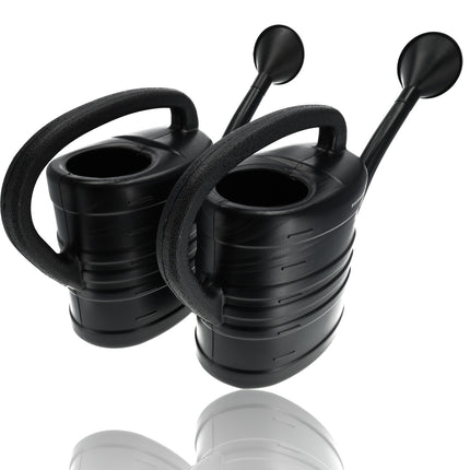 Gieter met Sproeikop -Set van 2 -Zwart - 10 Liter per Gieter - Watergieters voor Planten Bewatering - Voor Binnen & Buiten - Grote Tuingieters met Verwijderbare Sproeikop