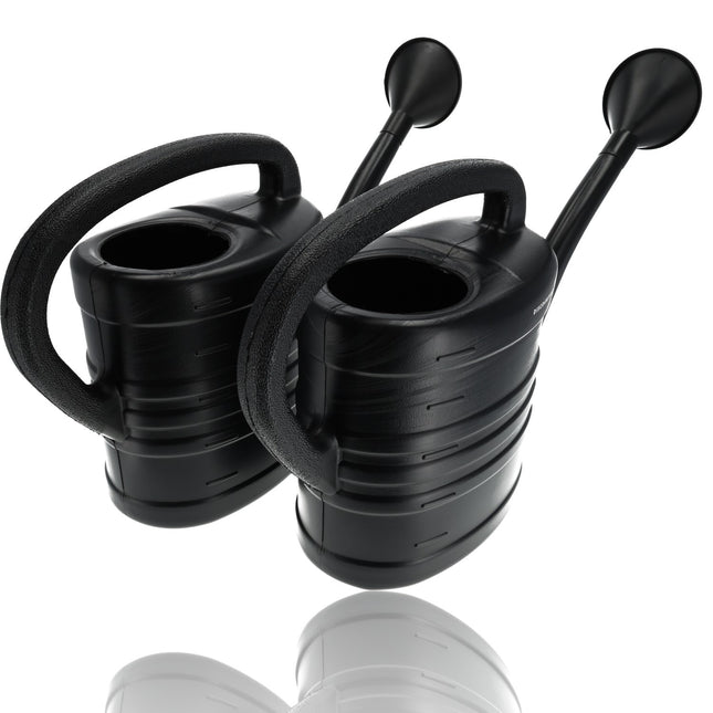 Gieter met Sproeikop -Set van 2 -Zwart - 10 Liter per Gieter - Watergieters voor Planten Bewatering - Voor Binnen & Buiten - Grote Tuingieters met Verwijderbare Sproeikop