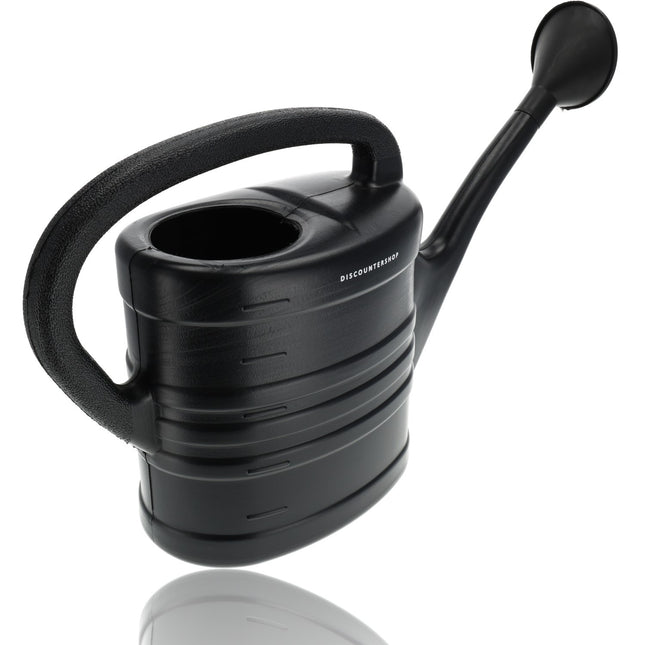 Gieter met sproeikop zwart 10 liter - Planten bewatering - Tuinartikelen/tuinieren - Moestuin/zwarte tuin/kruidentuin verzorging