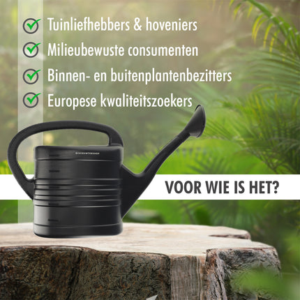 Gieter met Sproeikop -Set van 2 -Zwart - 10 Liter per Gieter - Watergieters voor Planten Bewatering - Voor Binnen & Buiten - Grote Tuingieters met Verwijderbare Sproeikop