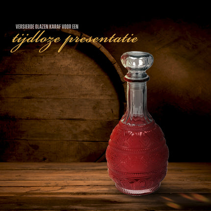 Whiskey karaf 1 Liter - klassieke whiskey decanter glazen karaf voor whisky, bourbon, likeur - limonade luxe karaf geschenken - feestelijk
