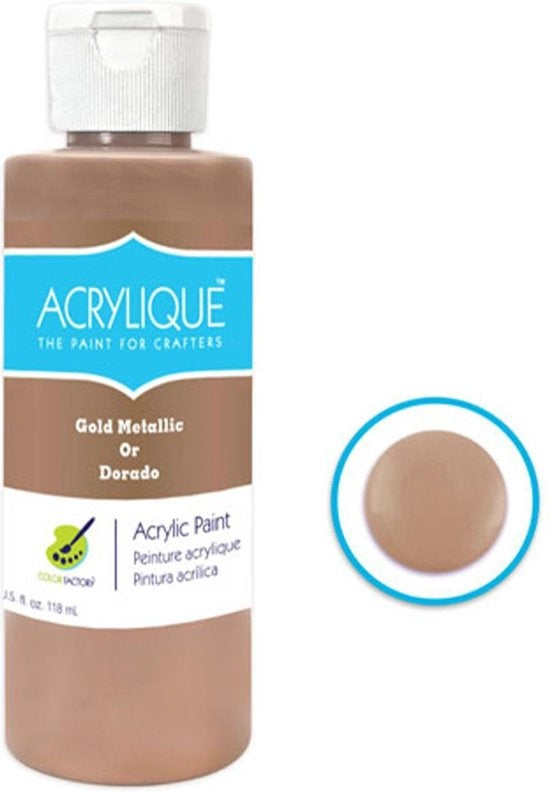 Acrylverf waterbasis Gold metallic " Goud metallic " 118ml - Sneldrogend waterbasis Permanent