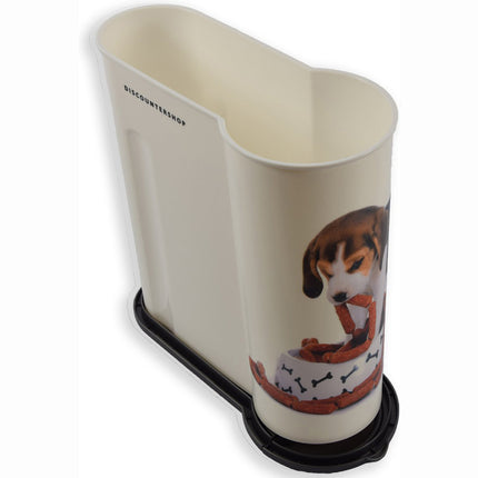 Hondenvoer Container 4L in Wit: Set van 2 Opbergdozen 25.5cm x 9.5cm - Kunststof | Discountershop