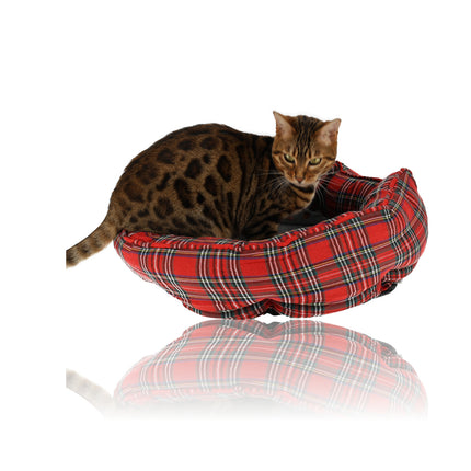 Donut Kattenmand - Pluche Donut Hondenmand Wasbaar Goedkoop met Kussens - Kerst Thema - Kerstacadeau voor Huisdieren