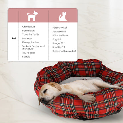 Donut Kattenmand - Pluche Donut Hondenmand Wasbaar Goedkoop met Kussens - Kerst Thema - Kerstacadeau voor Huisdieren