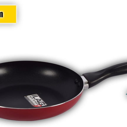 3x Koekenpan Set met Antiaanbaklaag - Rood  - Zonder Deksel