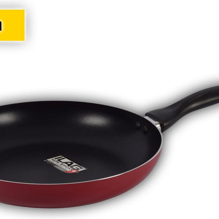 3x Koekenpan Set met Antiaanbaklaag - Rood  - Zonder Deksel