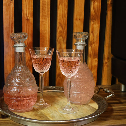 Whiskey karaf 1 Liter - klassieke whiskey decanter glazen karaf voor whisky, bourbon, likeur - limonade luxe karaf geschenken - feestelijk