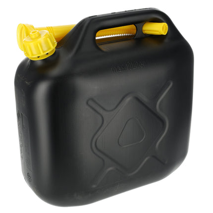 Jerrycan met Kraan - Set van 2 | Zwart/Geel | Jerrycan Benzine met Trechter 10 Liter | Ideaal voor Kamperen & Outdoor | UN-gecertificeerd Essentieel Autoaccessoires