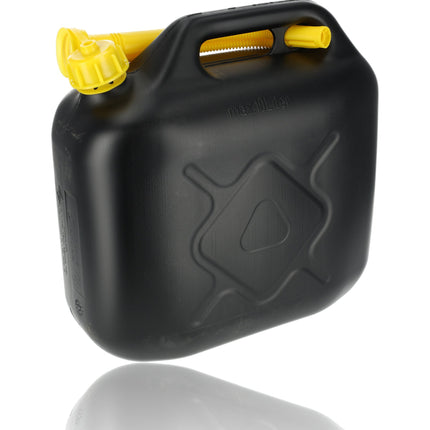 Jerrycan met Kraan - 10 Liter Zwart/Geel | Jerrycan Benzine met Trechter | Ideaal voor Kamperen & Outdoor | UN-gecertificeerd Essentieel Autoaccessoires