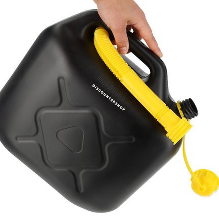 Jerrycan met Kraan - Set van 2 | Zwart/Geel | Jerrycan Benzine met Trechter 10 Liter | Ideaal voor Kamperen & Outdoor | UN-gecertificeerd Essentieel Autoaccessoires