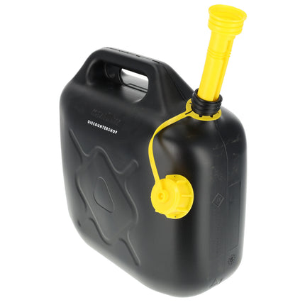 Jerrycan met Kraan - Set van 2 | Zwart/Geel | Jerrycan Benzine met Trechter 10 Liter | Ideaal voor Kamperen & Outdoor | UN-gecertificeerd Essentieel Autoaccessoires