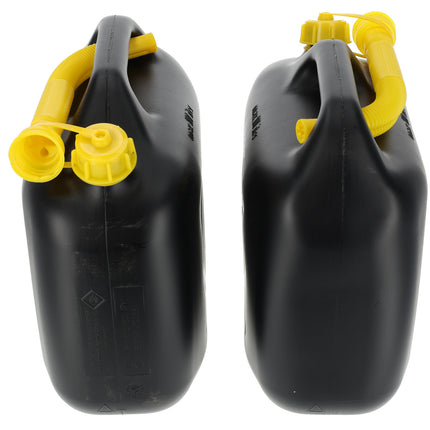 Jerrycan met Kraan - Set van 2 | Zwart/Geel | Jerrycan Benzine met Trechter 10 Liter | Ideaal voor Kamperen & Outdoor | UN-gecertificeerd Essentieel Autoaccessoires