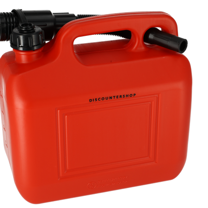 Kunststof Brandstof Jerrycan - 5 Liter Rood - Polyethylene - met Schenktuit en Kraan - Voor Benzine, Diesel, Petrol & Meer