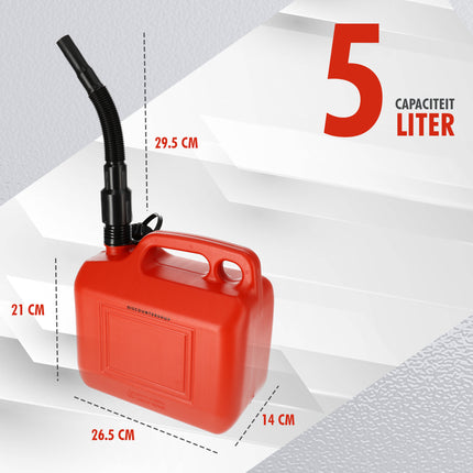 4x Jerrycan 5 Liter met Schenktuit & Afsluitbaar Deksel -  Polyethylene Benzinekan -  Goedkope Autogereedschappen