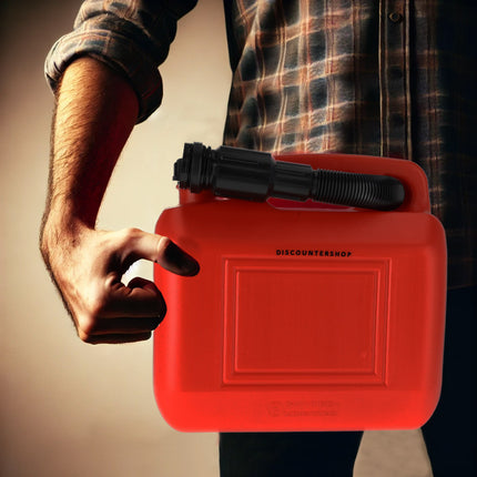 Kunststof Brandstof Jerrycan - 5 Liter Rood - Polyethylene - met Schenktuit en Kraan - Voor Benzine, Diesel, Petrol & Meer