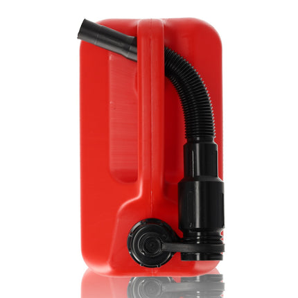 3x Kunststof Brandstof Jerrycan - 5 Liter Rood - Benzinekan met Schenktuit en Kraan - Voor Benzine, Diesel, Petrol & Meer - Heavy Duty