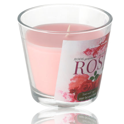 Luxe Geurkaars in Glas - 30 uur Branduren - Rose Geurkaars - Romantische Kaarsen voor Vrouwen & Mannen