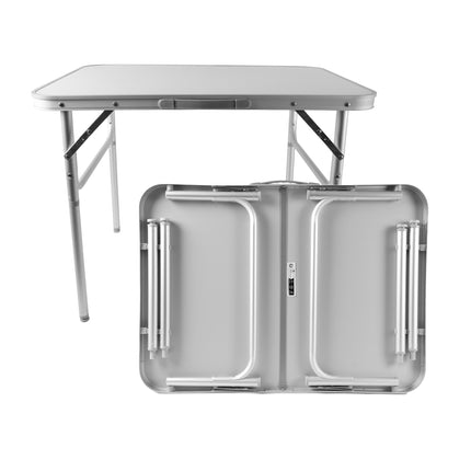 Weerbestendige Buiten Klaptafel | 75cm x 55cm x 60cm | Campingtafel Inklapbare voor Buiten | Opvouwbare Tuintafel met Handvat | Stevige Aluminium en Kunststof | Klaptafel met 2 Verstelbare Hoogtes | Tuintafel Inklapbaar Geschikt voor 1-2 Personen  