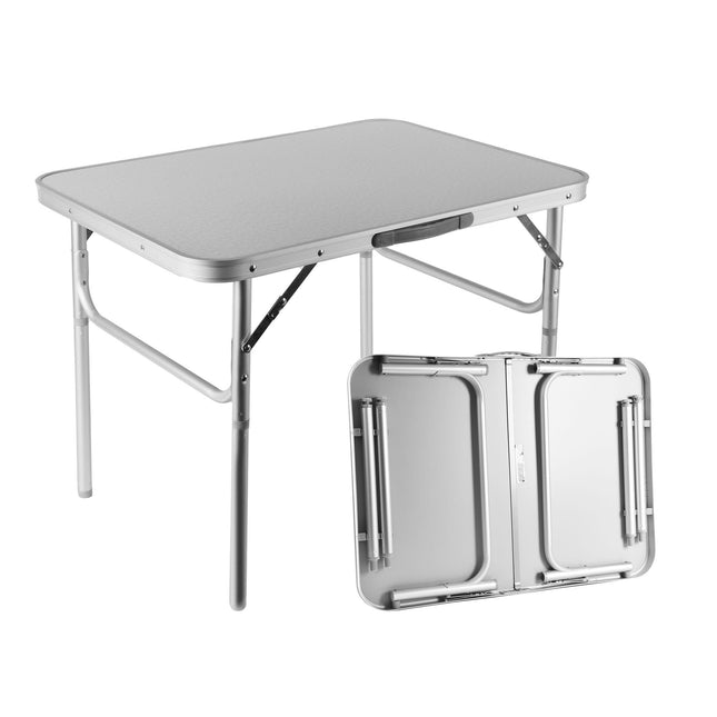 Weerbestendige Buiten Klaptafel | 75cm x 55cm x 60cm | Campingtafel Inklapbare voor Buiten | Opvouwbare Tuintafel met Handvat | Stevige Aluminium en Kunststof | Klaptafel met 2 Verstelbare Hoogtes | Tuintafel Inklapbaar Geschikt voor 1-2 Personen  